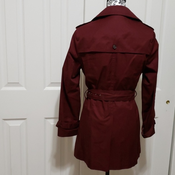 Banana Republic Factory Burgundy Trench Coat - Picture 2 of 5